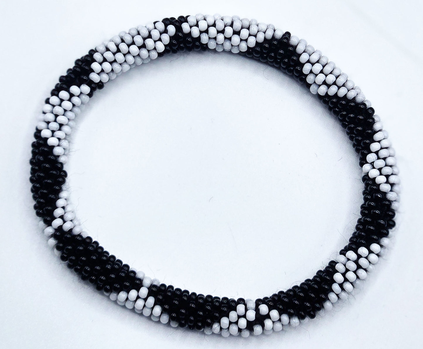 Set of 2 Handmade Nepal Glass Beaded Boho Crochet Bracelets | Seed Bead Bangles | Women’s Fashion Jewelry & Boho Accessories