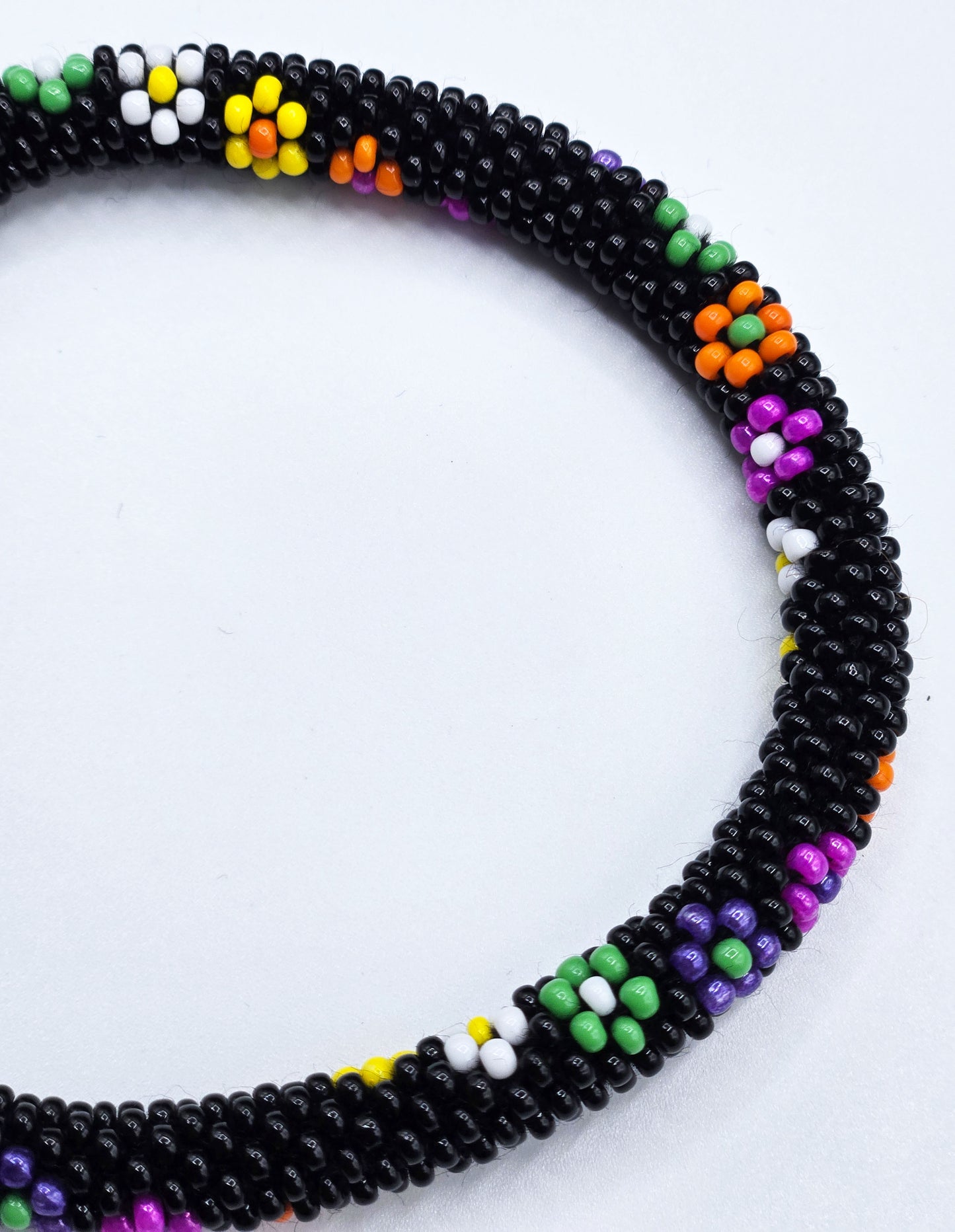 Boho Beaded Bracelets – Set of 2 Handmade Nepal Seed Bead Flower Design Bracelets | Women’s Fashion Jewelry