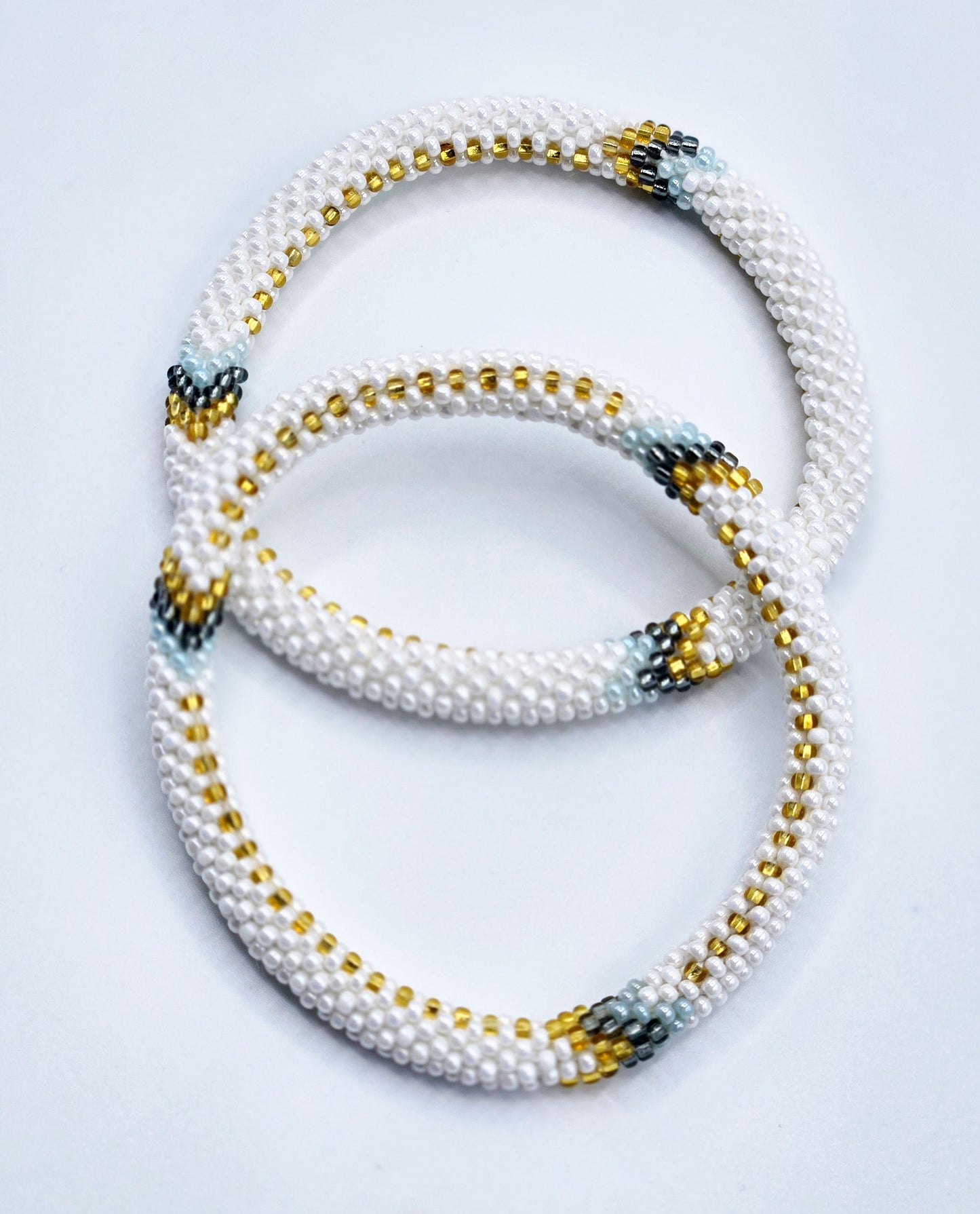 Boho Beaded Bracelets – Set of 2 Handmade Nepal Seed Bead Crochet Bracelets | Women’s Fashion Jewelry