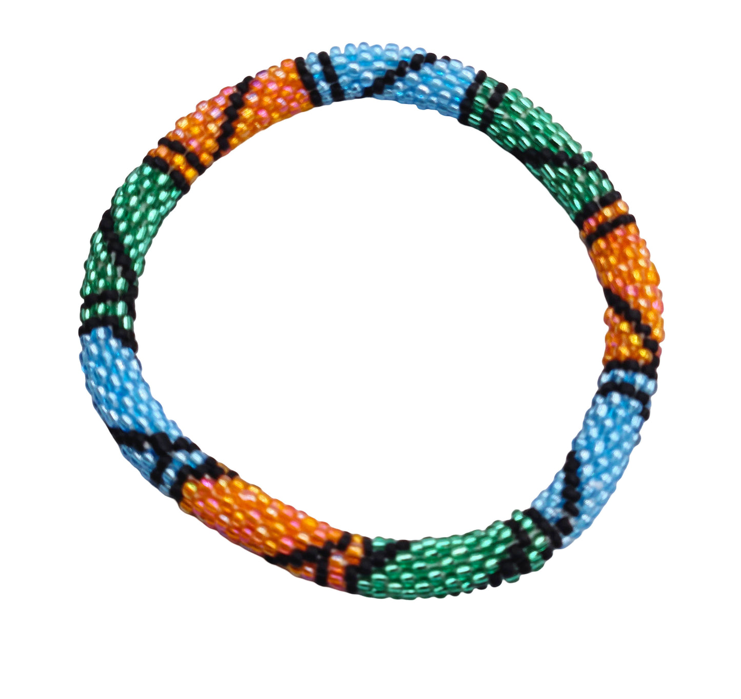 Boho Beaded Bracelets – Handmade Nepal Seed Bead Orange Color Crochet Bracelets | Women’s Fashion Jewelry