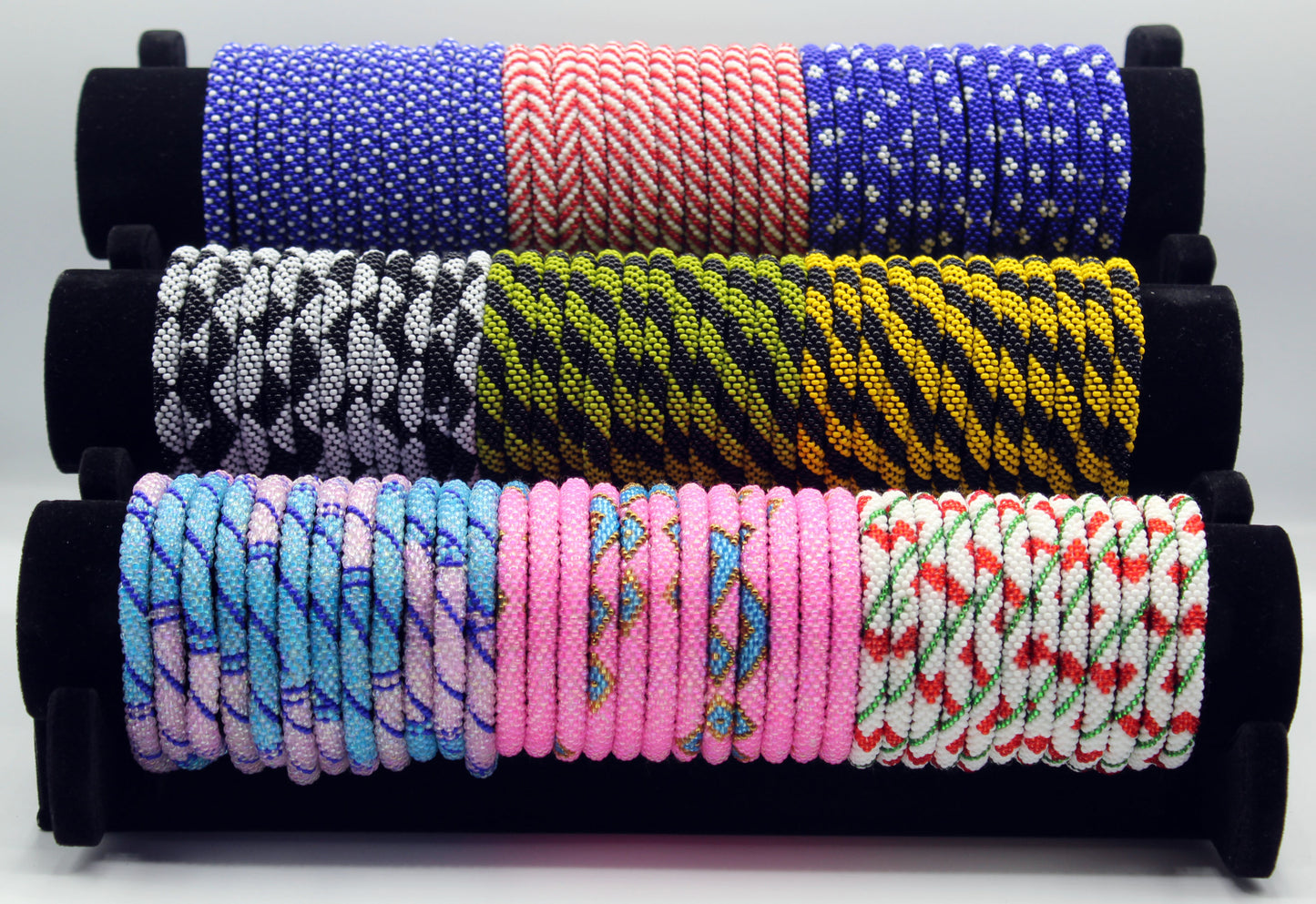 Wholesale 100 Pcs of Mix Design Boho Beaded Bracelets – Handmade Nepal Seed Bead Bangles | Women’s Fashion Jewelry | FREE Shipping