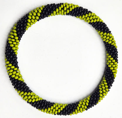 Set of 2, Handmade Glass Beaded Nepal Boho Crochet Bracelets Bangle | Glass seed bead crochet bracelet| Women Fashion Handmade Beaded Jewelry Boho Accessories