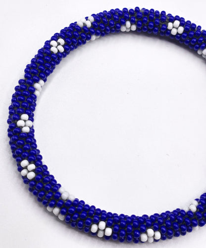 Set of 2, Handmade Glass Beaded Nepal Boho Crochet Bracelets Bangle | Glass seed bead crochet bracelet| Women Fashion Handmade Beaded Jewelry Boho Accessories