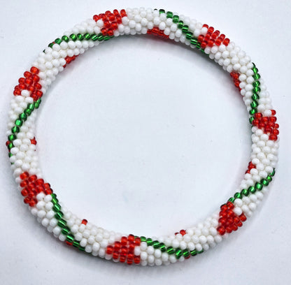 Set of 2, Handmade Glass Beaded Nepal Boho Crochet Bracelets Bangle | Glass seed bead crochet bracelet| Women Fashion Handmade Beaded Jewelry Boho Accessories