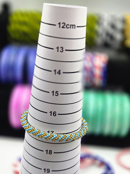 Set of 2 Handmade Nepal Glass Beaded Boho Crochet Bracelets | Seed Bead Bangles | Women’s Fashion Jewelry & Boho Accessories