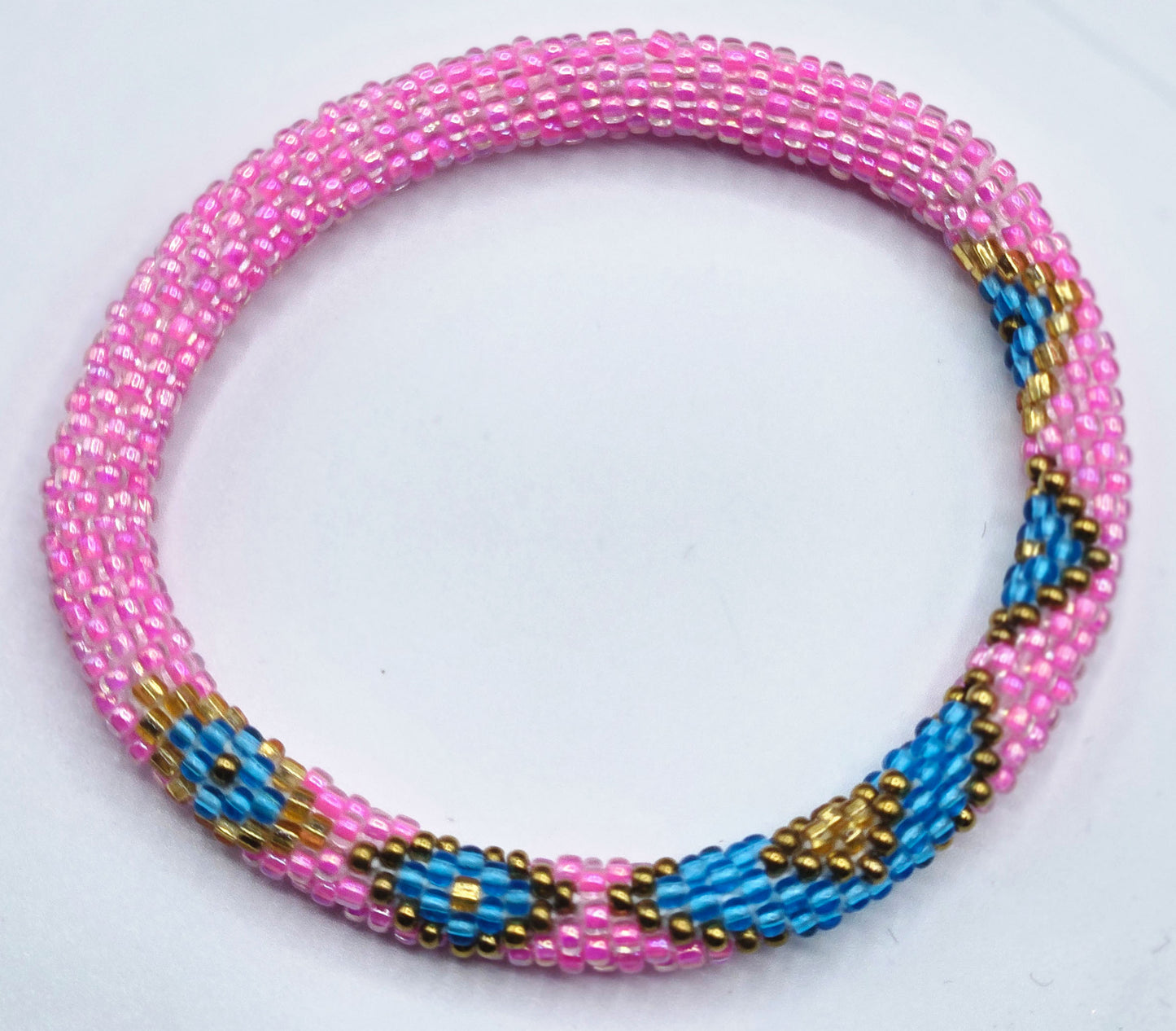 Set of 2 Handmade Nepal Glass Beaded Boho Crochet Bracelets | Seed Bead Bangles | Women’s Fashion Jewelry & Boho Accessories