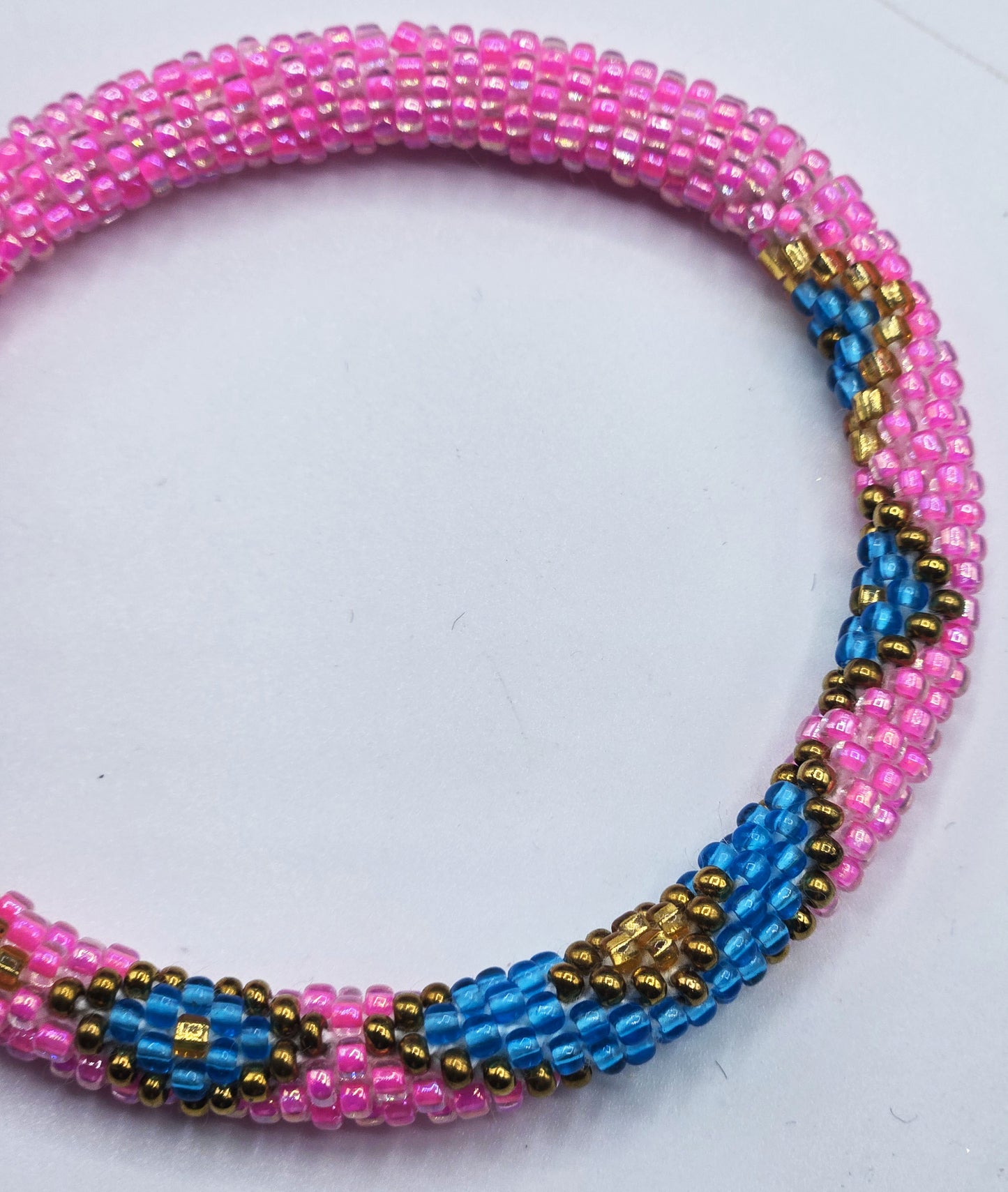 Set of 2 Handmade Nepal Glass Beaded Boho Crochet Bracelets | Seed Bead Bangles | Women’s Fashion Jewelry & Boho Accessories