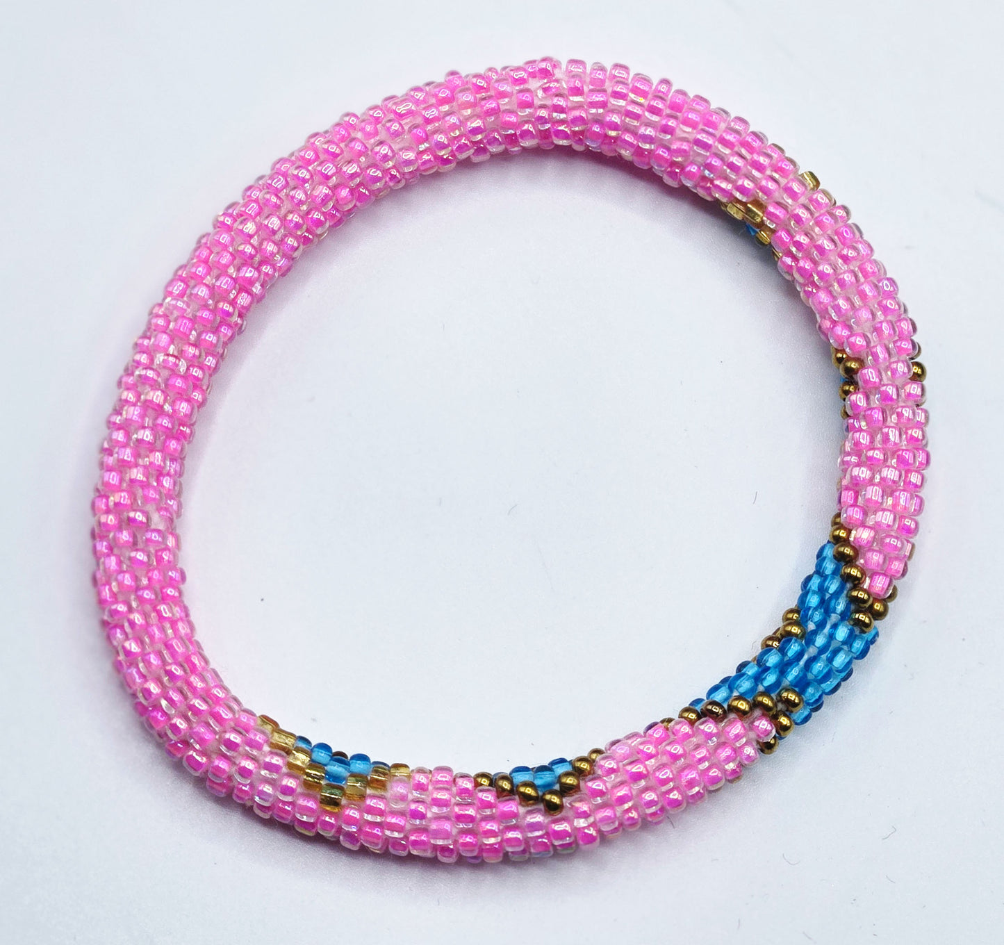 Set of 2 Handmade Nepal Glass Beaded Boho Crochet Bracelets | Seed Bead Bangles | Women’s Fashion Jewelry & Boho Accessories