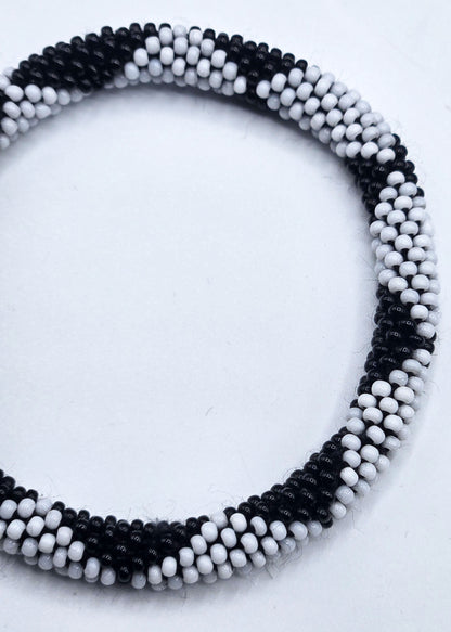 Set of 2 Handmade Nepal Glass Beaded Boho Crochet Bracelets | Seed Bead Bangles | Women’s Fashion Jewelry & Boho Accessories
