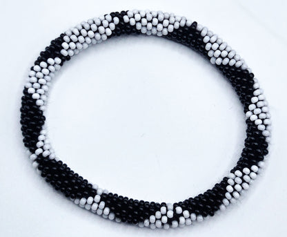 Set of 2 Handmade Nepal Glass Beaded Boho Crochet Bracelets | Seed Bead Bangles | Women’s Fashion Jewelry & Boho Accessories