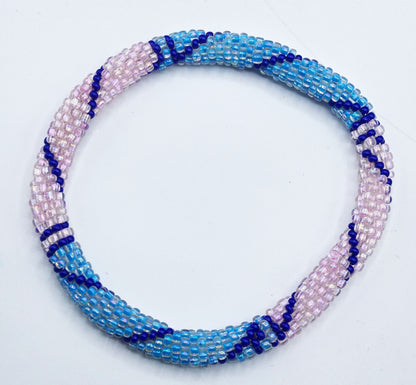 Boho Beaded Bracelets – Set of 2 Handmade Nepal Seed Bead Bangles | Women’s Fashion Jewelry