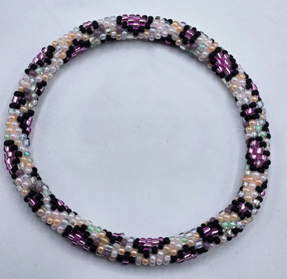 Boho Beaded Bracelets – Set of 2 Handmade Nepal Seed Bead Bangles | Women’s Fashion Jewelry