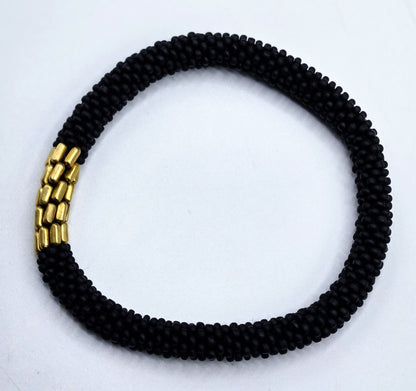 Boho Beaded Bracelets – Set of 2 Handmade Nepal Seed Bead Bangles | Women’s Fashion Jewelry