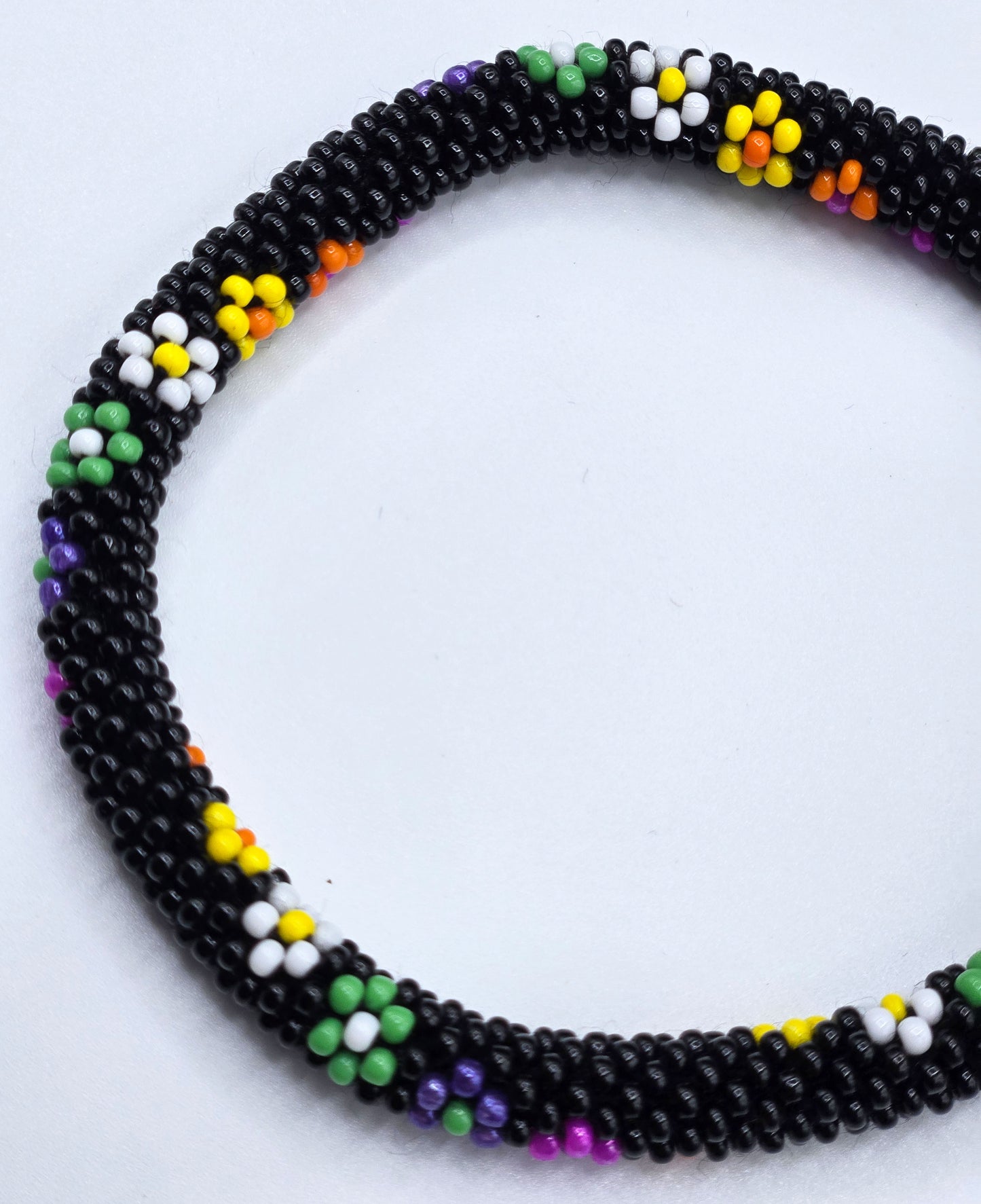 Boho Beaded Bracelets – Set of 2 Handmade Nepal Seed Bead Flower Design Bracelets | Women’s Fashion Jewelry