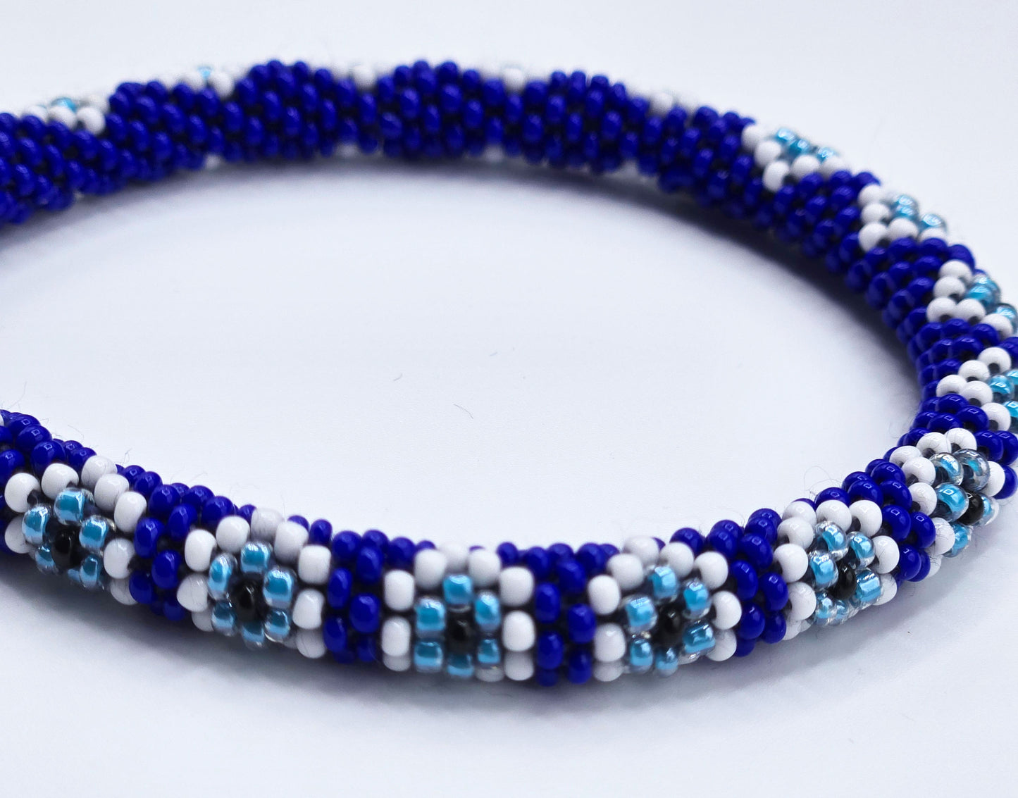 Boho Beaded Bracelets – Set of 2 Handmade Nepal Seed Bead Blue Evil Eye Bracelets | Women’s Fashion Jewelry