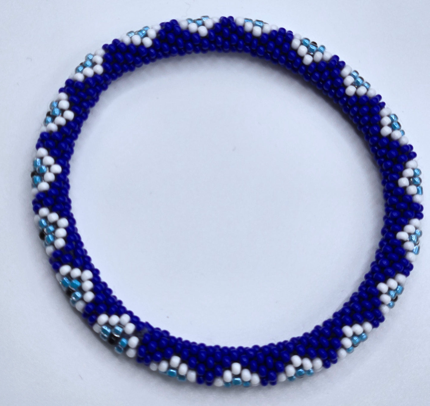 Boho Beaded Bracelets – Set of 2 Handmade Nepal Seed Bead Blue Evil Eye Bracelets | Women’s Fashion Jewelry