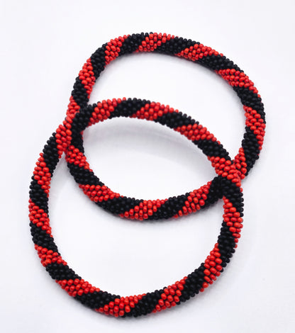 Boho Beaded Bracelets – Set of 2 Handmade Nepal Seed Bead Unisex Bracelets | Women’s Fashion Jewelry