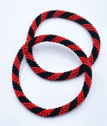 Boho Beaded Bracelets – Set of 2 Handmade Nepal Seed Bead Unisex Bracelets | Women’s Fashion Jewelry