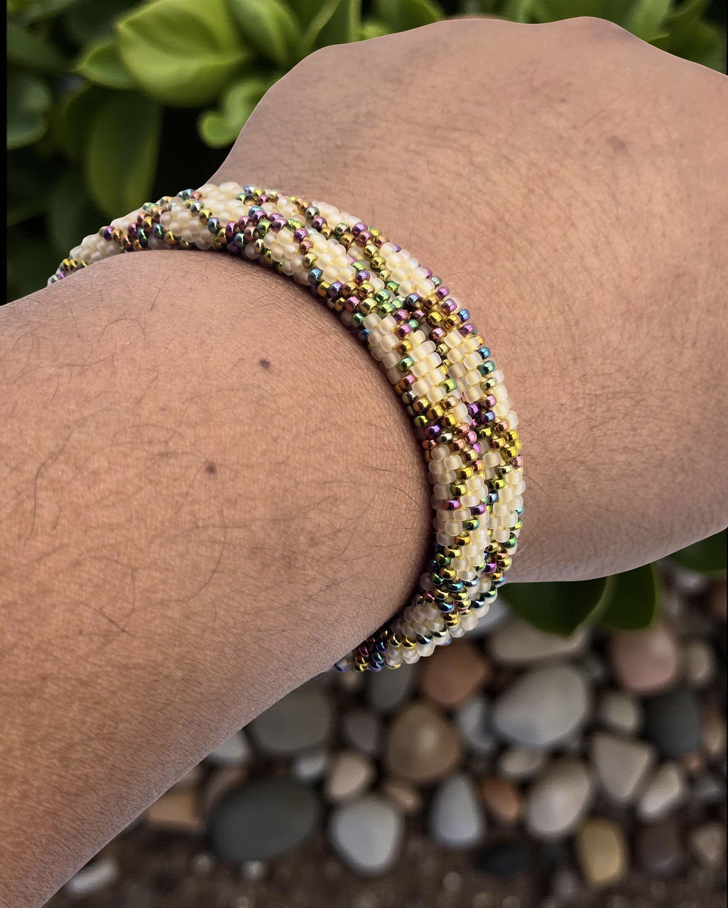 Boho Beaded Bracelets – Set of 2 Handmade Nepal Seed Bead Unisex Bracelets | Women’s Fashion Jewelry