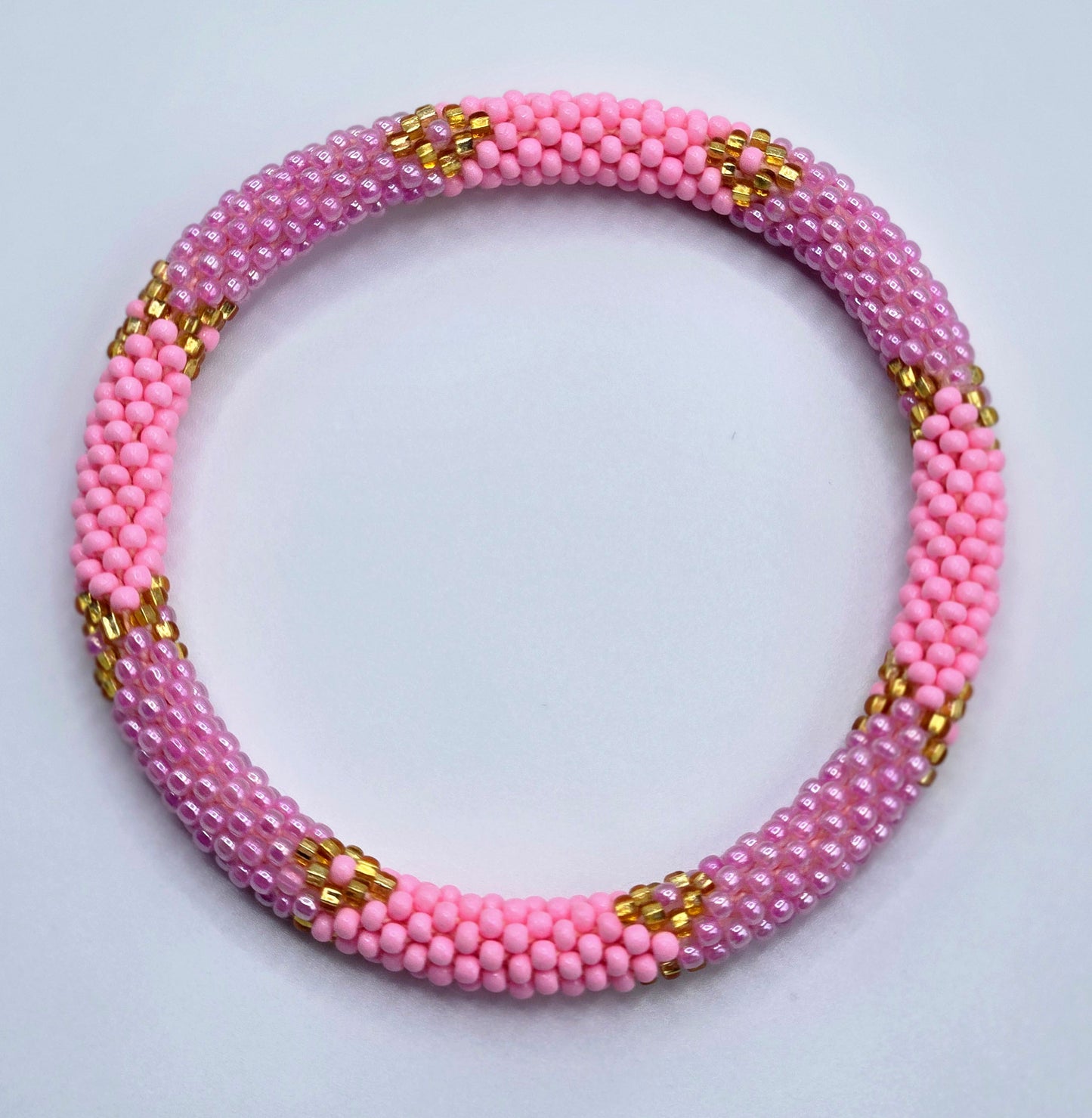 Boho Beaded Bracelets – Set of 2 Handmade Nepal Seed Bead PINK Bracelets | Women’s Fashion Jewelry