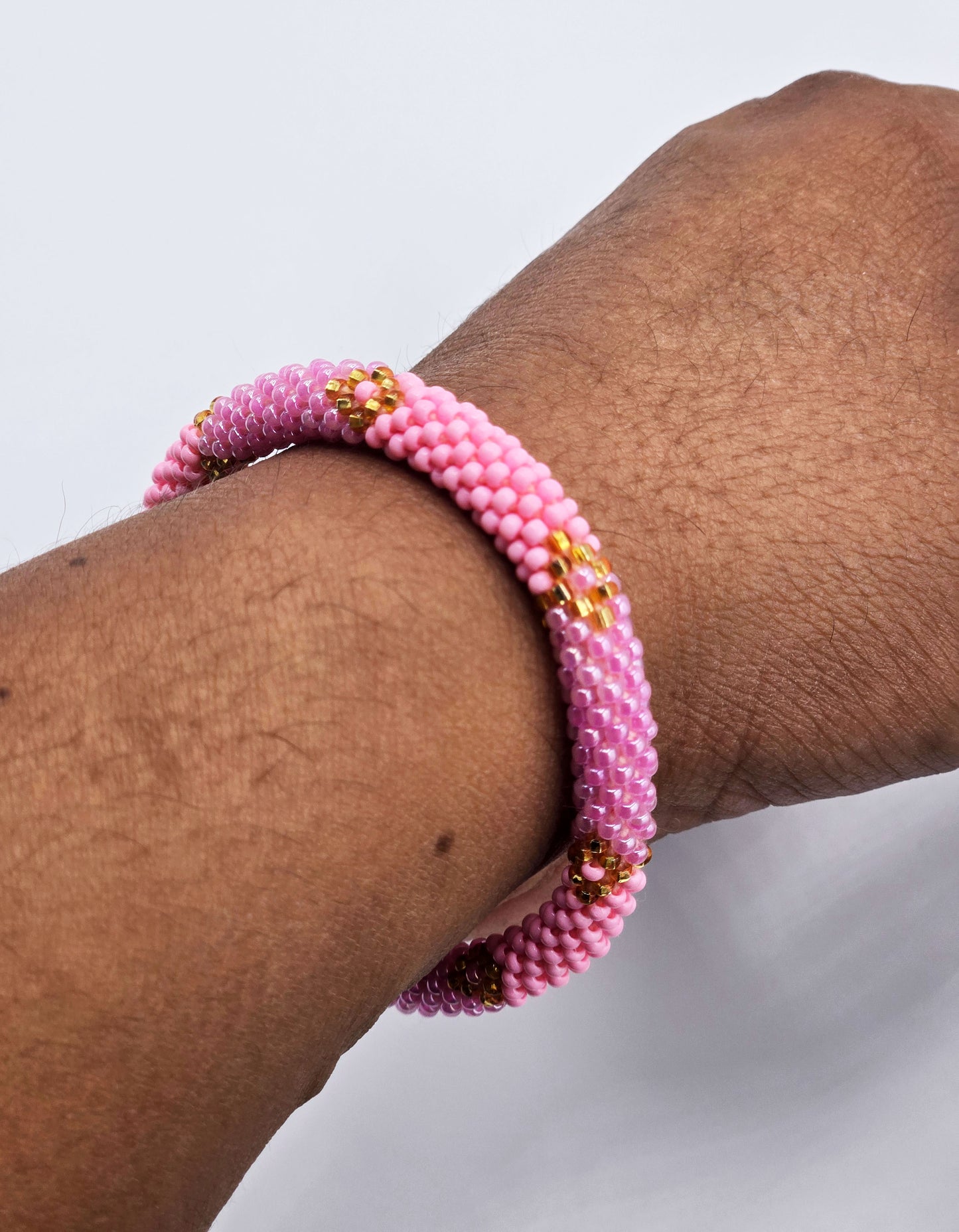 Boho Beaded Bracelets – Set of 2 Handmade Nepal Seed Bead PINK Bracelets | Women’s Fashion Jewelry
