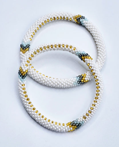 Boho Beaded Bracelets – Set of 2 Handmade Nepal Seed Bead Crochet Bracelets | Women’s Fashion Jewelry