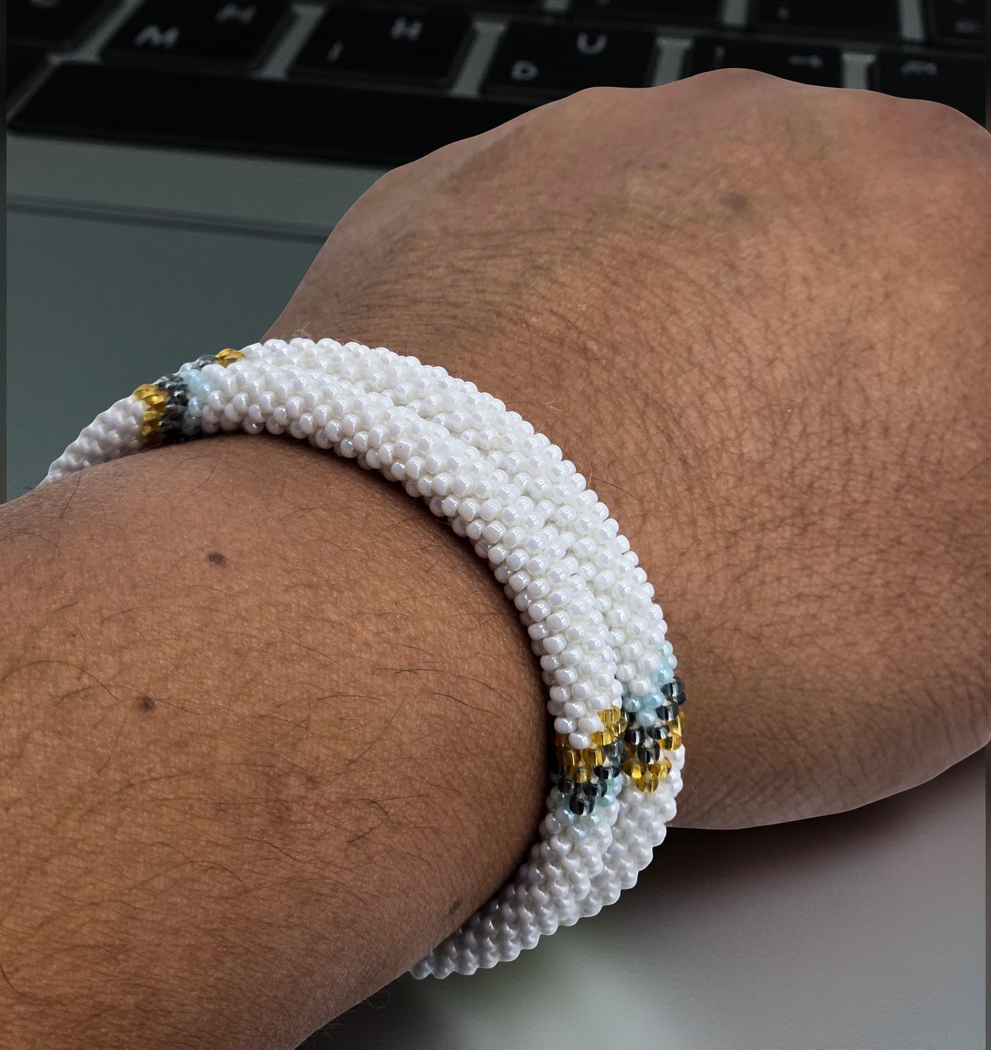 Boho Beaded Bracelets – Set of 2 Handmade Nepal Seed Bead Crochet Bracelets | Women’s Fashion Jewelry