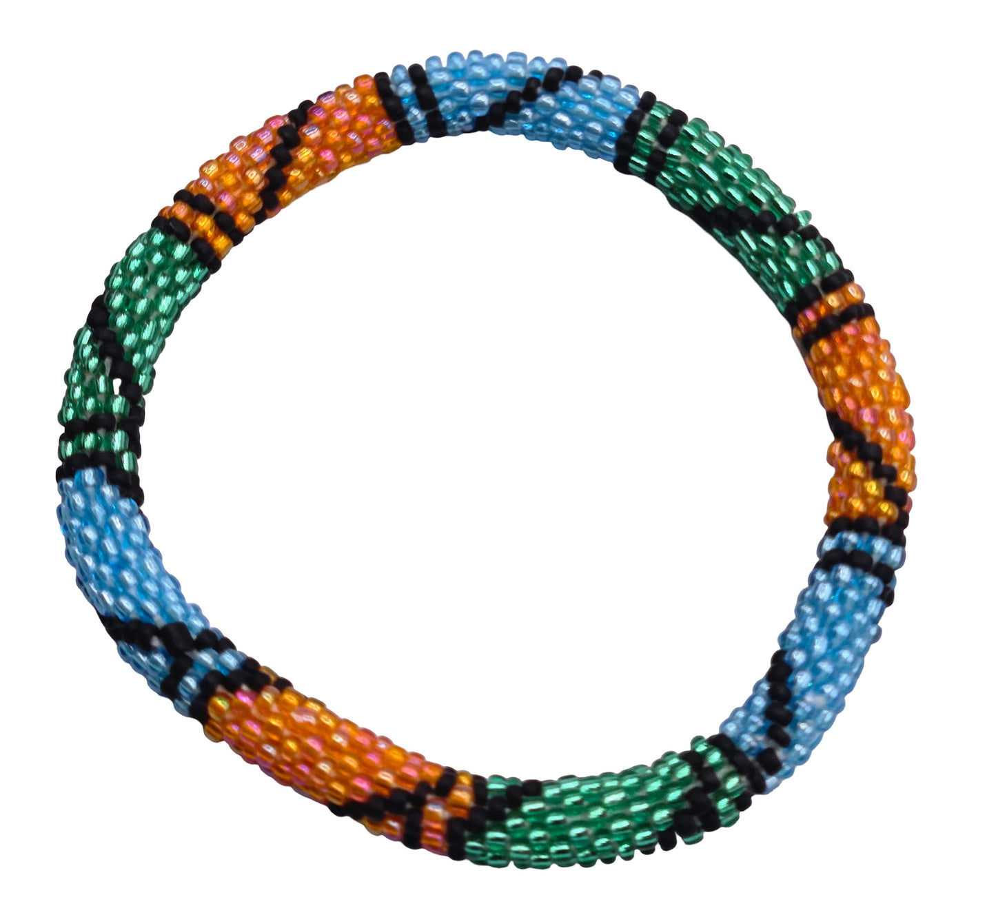 Boho Beaded Bracelets – Handmade Nepal Seed Bead Orange Color Crochet Bracelets | Women’s Fashion Jewelry