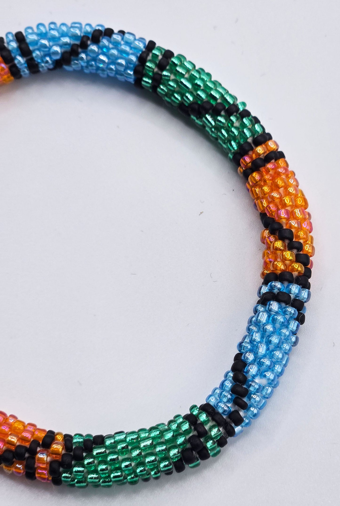 Boho Beaded Bracelets – Handmade Nepal Seed Bead Orange Color Crochet Bracelets | Women’s Fashion Jewelry