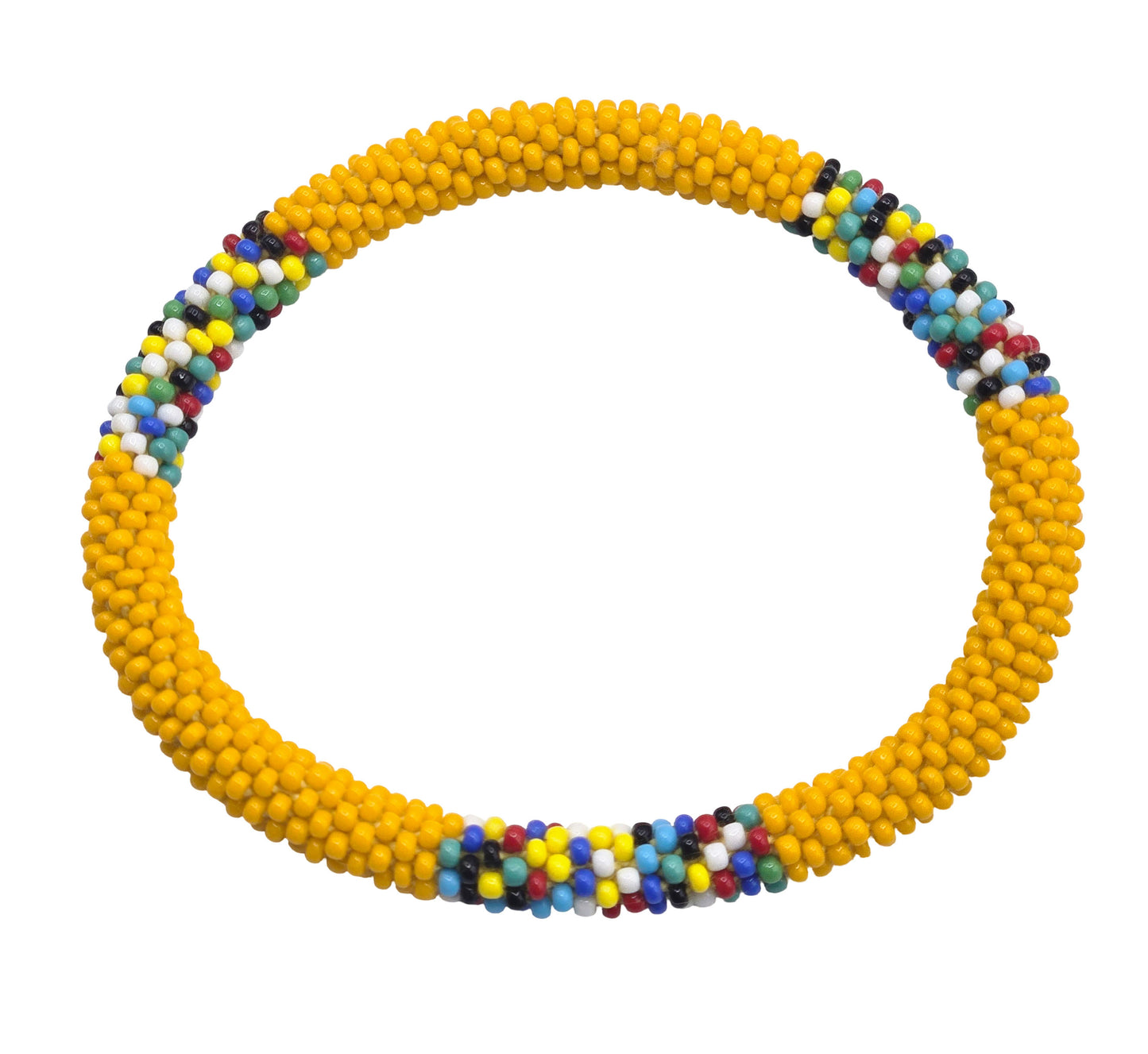 Boho Beaded Bracelets – Set of 2 Handmade Nepal Seed Bead Orange Color Crochet Bracelets | Women’s Fashion Jewelry