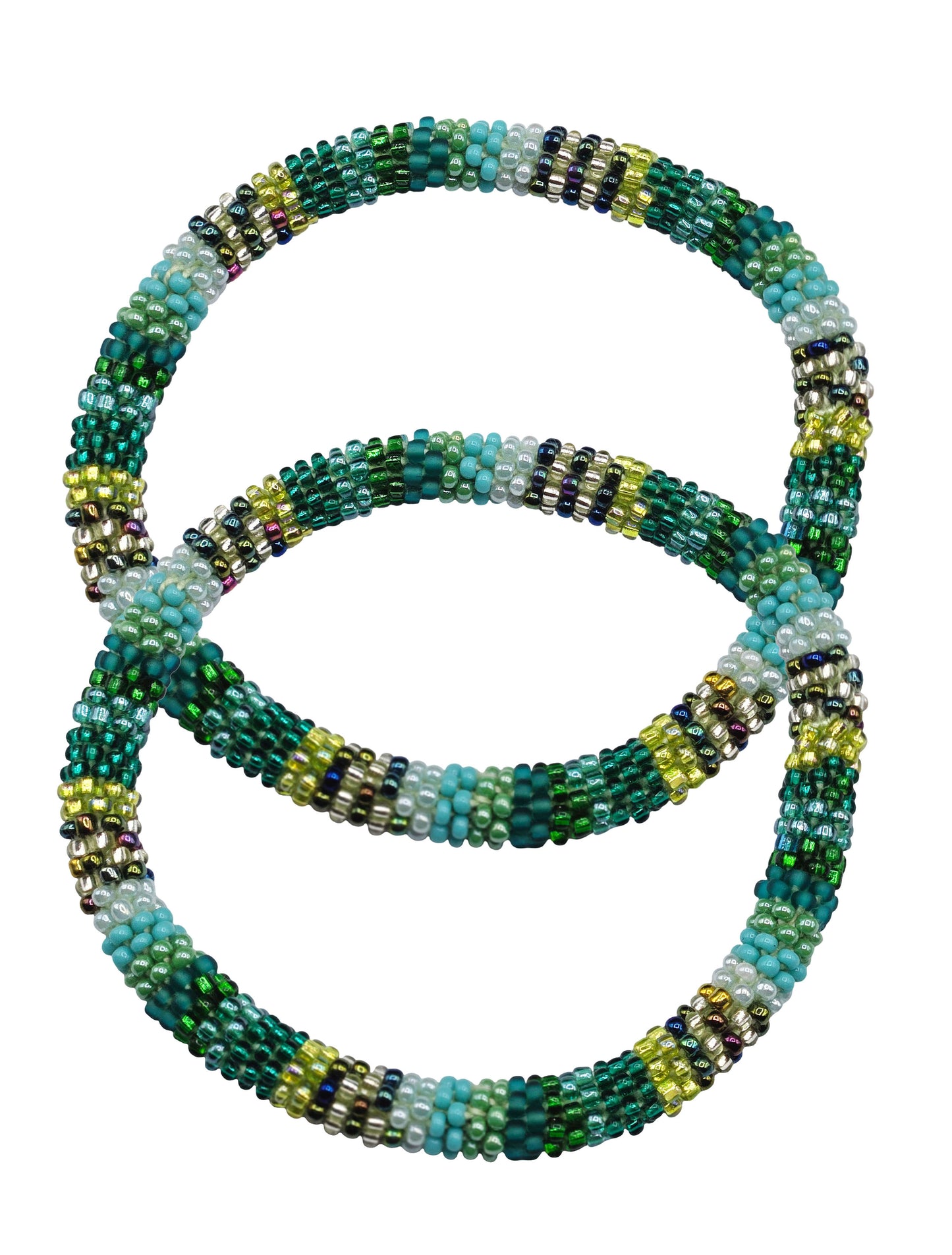 Boho Beaded Bracelets – Set of 2 Handmade Nepal Seed Bead Bangles | Women’s Fashion Jewelry
