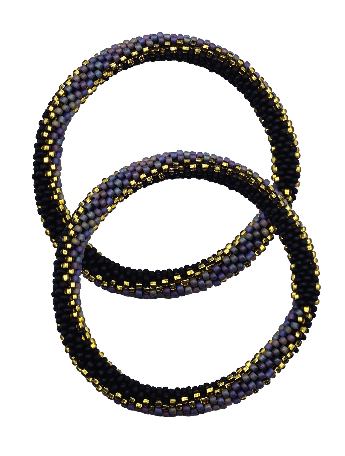 Boho Beaded Bracelets – Set of 2 Handmade Nepal Seed Bead Bangles | Women’s Fashion Jewelry