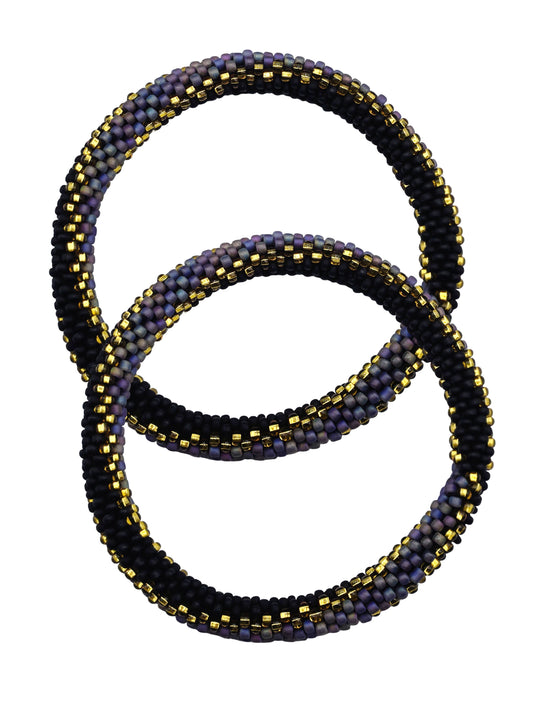 Boho Beaded Bracelets – Set of 2 Handmade Nepal Seed Bead Bangles | Women’s Fashion Jewelry