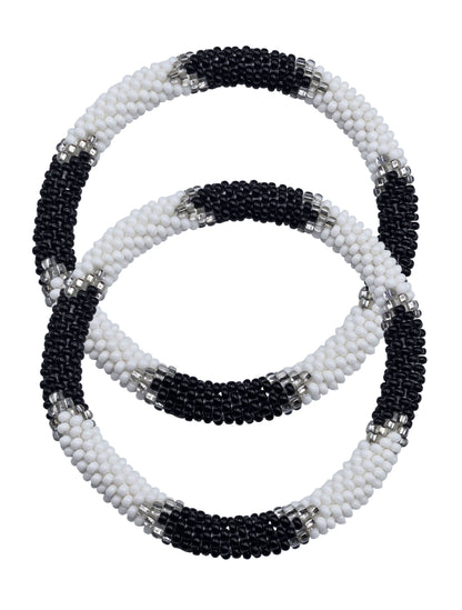 Boho Beaded Bracelets – Set of 2 Handmade Nepal Seed Bead Bangles | Women’s Fashion Jewelry