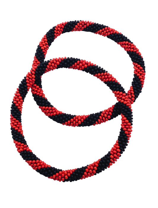 Boho Beaded Bracelets – Set of 2 Handmade Nepal Seed Bead Unisex Bracelets | Women’s Fashion Jewelry