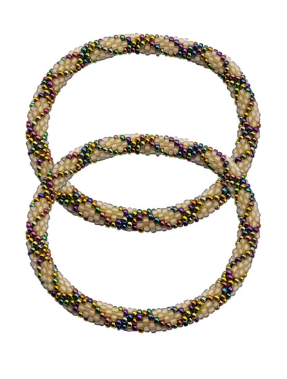 Boho Beaded Bracelets – Set of 2 Handmade Nepal Seed Bead Unisex Bracelets | Women’s Fashion Jewelry