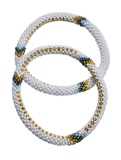 Boho Beaded Bracelets – Set of 2 Handmade Nepal Seed Bead Crochet Bracelets | Women’s Fashion Jewelry