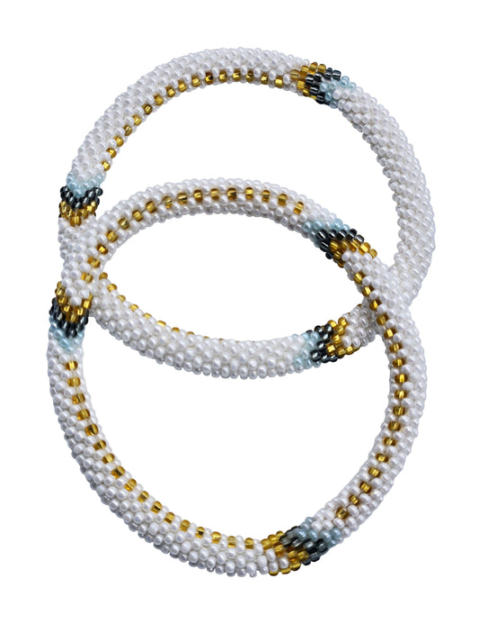 Boho Beaded Bracelets – Set of 2 Handmade Nepal Seed Bead Crochet Bracelets | Women’s Fashion Jewelry