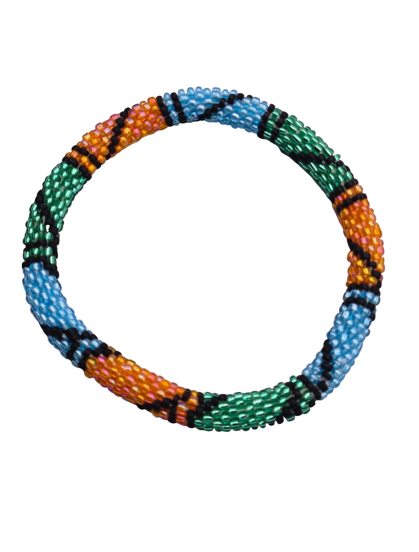 Boho Beaded Bracelets – Handmade Nepal Seed Bead Orange Color Crochet Bracelets | Women’s Fashion Jewelry