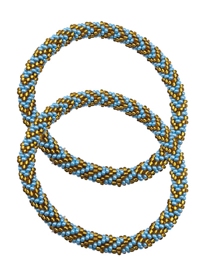 Set of 2 Handmade Nepal Glass Beaded Boho Crochet Bracelets | Seed Bead Bangles | Women’s Fashion Jewelry & Boho Accessories