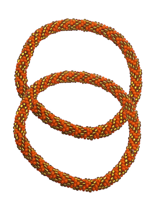 Set of 2 Handmade Nepal Glass Beaded Boho Crochet Bracelets | Seed Bead Bangles | Women’s Fashion Jewelry & Boho Accessories